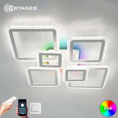 Светильник светодиодный (Люстра) ESTARES OVAL ICE RGB 180W 7S-APP-960x750x110-WHITE/CLEAR-220-IP20 Estares — купить по цене от 4&nbsp;000 ₽ | ПрофБезопасность
