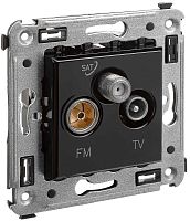 Розетка TV+FM+SAT Оконечная без рамки DKC Avanti 3-м. черный квадрат