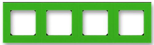 Рамка универсальная ABB EPJ Levit 4-м. зеленый/дымчатый чёрный картинка