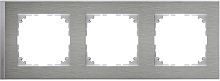 Рамка универсальная Schneider Electric Merten M-Pure Decor 3-м. нержавеющая сталь/алюминий