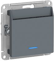 Выключатель карточный с подсветкой без рамки Systeme Electric AtlasDesign 1-кл. грифель