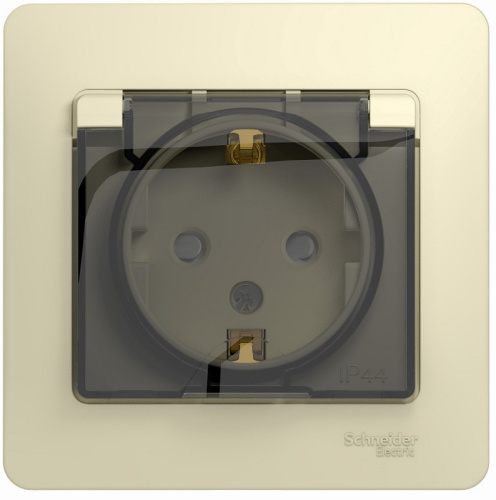 Розетка с заземлением с рамкой Systeme Electric Glossa 1-м. крышка шторки IP44 бежевый, Systeme Electric, купить, цена, доставка, безопасность Розетка с заземлением с рамкой Systeme Electric Glossa 1-м. крышка шторки IP44 бежевый Systeme Electric — купить по цене от 494 ₽ | ПрофБезопасность