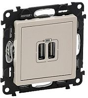 Розетка USB тип A+A без рамки Legrand Valena Life 2-м. 2400мА слоновая кость 