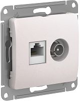 Розетка RJ45+TV Оконечная без рамки Systeme Electric Glossa 2-м. перламутр
