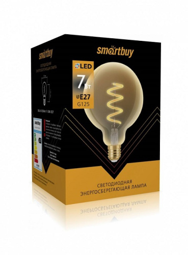 Лампа светодиодная филаментная Ретро Smartbuy ART G125 E27 220В 7Вт 3000К, Smartbuy, купить, цена, доставка, безопасность Лампа светодиодная филаментная Ретро Smartbuy ART G125 E27 220В 7Вт 3000К Smartbuy — купить по цене от 560 ₽ | ПрофБезопасность