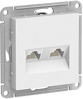 Розетка компьютерная без рамки Systeme Electric AtlasDesign 2-м. RJ45+RJ45 5e белый