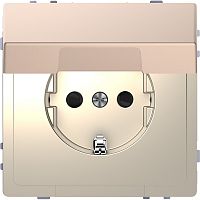 Розетка с заземлением без рамки Schneider Electric Merten D-Life 1-м. крышка шторки шампань