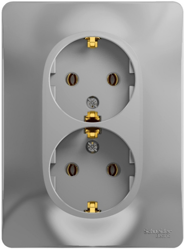 Розетка с заземлением Systeme Electric Glossa 1-м. 2 мод. алюминий Systeme Electric — купить по цене от 621 ₽ | ПрофБезопасность