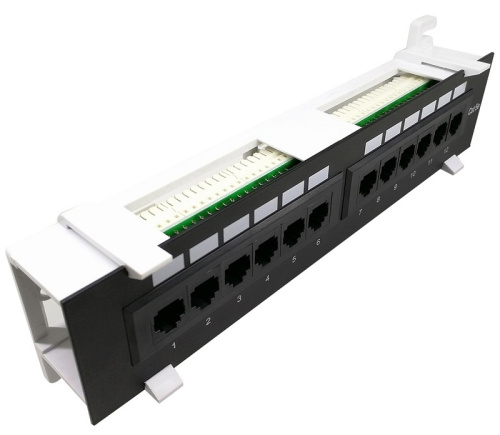 Патч-панель Netko 12 портов NUP5EU-54062 MINI, UTP, RJ45, 1U, Dual Type, L, Настенная фото 2