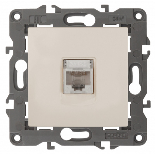 Розетка компьютерная без рамки Эра Elegance 1-м. RJ45 5e слоновая кость Эра — купить по цене от 585 ₽ | ПрофБезопасность