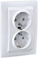 Розетка с заземлением Schneider Electric Unica 1-м. 2 мод. шторки белый