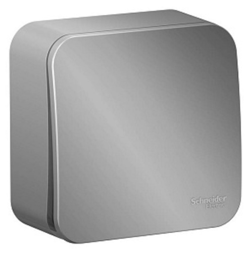 Выключатель кнопочный накладной Systeme Electric Blanca 1-кл. алюминий