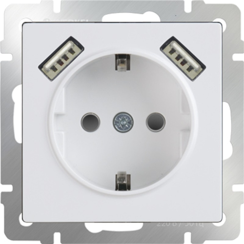 Розетка с заземлением +2хUSB тип A+A без рамки Werkel 1-м. шторки белый глянцевый, Werkel, купить, цена, доставка, безопасность фото 2 Розетка с заземлением +2хUSB тип A+A без рамки Werkel 1-м. шторки белый глянцевый Werkel — купить по цене от 4 000 ₽ | ПрофБезопасность фото 2