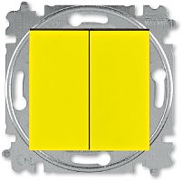 Переключатель без рамки ABB EPJ Levit 2-кл. проходной желтый/дымчатый чёрный