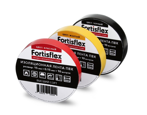 Изолента Fortisflex ПВХ 19х0.15x20 красный
