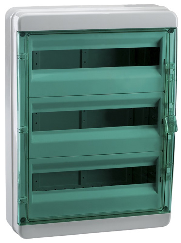 Бокс пластиковый Кэаз OptiBox ЩРН-П-54 P-BNZ-3-54-IP65 (560х408х153мм) IP65 зеленая дверца
