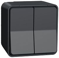 Переключатель накладной Schneider Electric Mureva Styl 2-кл. проходной IP55 антрацит