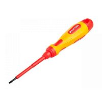 Отвертка диэлектрическая KRAFTOOL EXPERT SL5,5х125мм, Cr-Mo-V стержень, двухкомпонент. рукоятка
