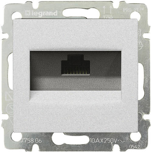Розетка компьютерная без рамки Legrand Valena 1-м. RJ45 5e алюминий