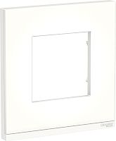 Рамка горизонтальная Schneider Electric Unica Studio Pure 1-м. стекло матовое стекло/белый