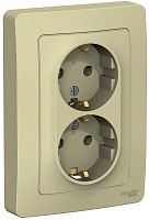 Розетка с заземлением Systeme Electric Blanca 1-м. 2-мод. бежевый