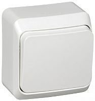 Выключатель кнопочный накладной Systeme Electric Этюд 1-кл. белый