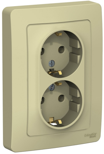 Розетка с заземлением Systeme Electric Blanca 1-м. 2-мод. бежевый