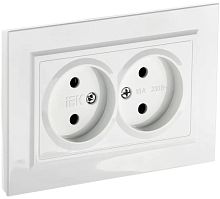 Розетка без заземления IEK Brite РС12-2-БрЖ 1-м. 2 мод. жемчуг