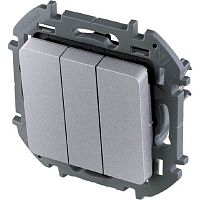 Выключатель без рамки Legrand Inspiria 3-кл. алюминий