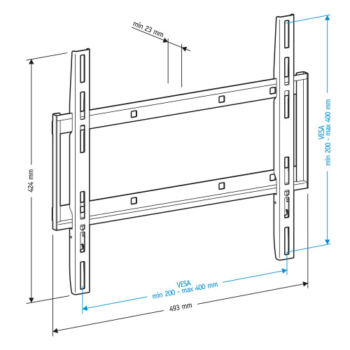 Кронштейн для ТВ Holder LCD-F4610 32"–65" фиксированный фото 2