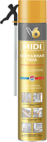 Пена монтажная бытовая V6 MIDI всесезонная 510 гр (1/12)