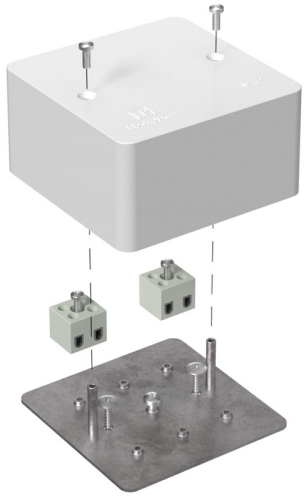 Коробка огнестойкая для кабель-канала Промрукав 85x85x45мм 4x6мм IP40 белый картинка