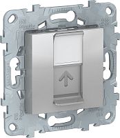 Розетка компьютерная без рамки Schneider Electric Unica New 1-м. RJ45 5e алюминий Schneider Electric — купить по цене от 1&nbsp;792 ₽ | ПрофБезопасность
