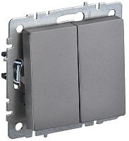 Переключатель без рамки IEK Brite ВС10-2-6-БрС 2-кл. проходной сталь