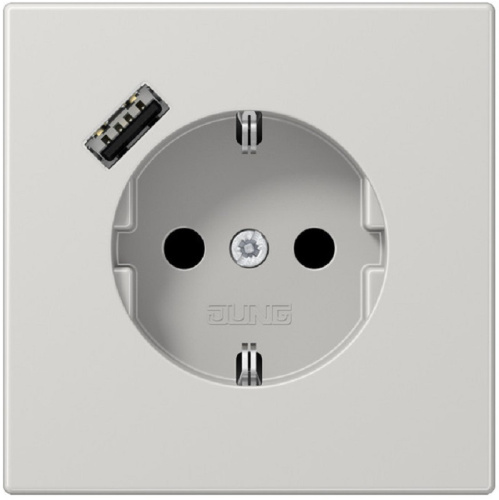 Розетка с заземлением +1хUSB тип A без рамки Jung LS990 1-м. серый Jung — купить по цене от 29&nbsp;742 ₽ | ПрофБезопасность