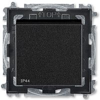Переключатель кнопочный без рамки ABB EPJ Levit 1-кл. проходной IP44 антрацит/дымчатый чёрный