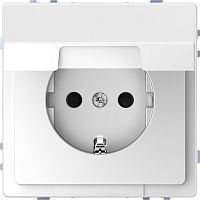 Розетка с заземлением без рамки Schneider Electric Merten D-Life 1-м. крышка шторки белый лотос