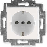 Розетка с заземлением без рамки ABB EPJ Levit 1-м. шторки жемчуг/ледяной