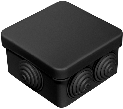 Коробка распределительная HF Промрукав 70x70x40мм (6 сальников) IP55 черный (132шт)