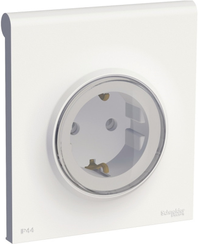 Розетка с заземлением с рамкой Schneider Electric Odace 1-м. крышка шторки IP44 белый Schneider Electric — купить по цене от 2&nbsp;129 ₽ | ПрофБезопасность