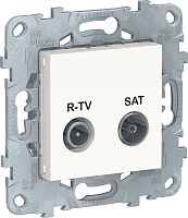 Розетка TV+R+SAT Оконечная без рамки Schneider Electric Unica New 1-м. белый Schneider Electric — купить по цене от 2&nbsp;827 ₽ | ПрофБезопасность