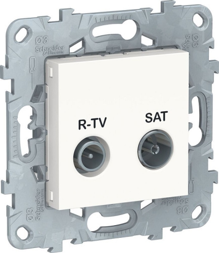 Розетка TV+R+SAT Оконечная без рамки Schneider Electric Unica New 1-м. белый Schneider Electric — купить по цене от 2&nbsp;827 ₽ | ПрофБезопасность