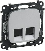Розетка компьютерная без рамки Legrand Valena Allure 2-м. RJ45+RJ45 6e алюминий Legrand — купить по цене от 4&nbsp;225 ₽ | ПрофБезопасность