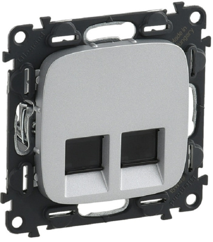 Розетка компьютерная без рамки Legrand Valena Allure 2-м. RJ45+RJ45 6e алюминий Legrand — купить по цене от 4&nbsp;225 ₽ | ПрофБезопасность