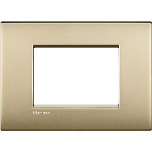 Рамка прямоугольная Legrand BTicino LivingLight 3 мод Матовое золото  картинка фото 2