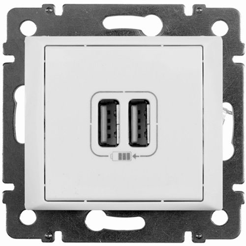 Розетка USB тип A+A без рамки Legrand Valena 2-м. 1500мА белый