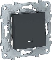 Переключатель с подсветкой без рамки Schneider Electric Unica New 1-кл. перекрестный антрацит Schneider Electric — купить по цене от 2&nbsp;881 ₽ | ПрофБезопасность