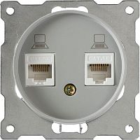 Розетка компьютерная без рамки OneKeyElectro Florence 2-м. RJ45 5e серый
