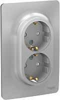 Розетка с заземлением Schneider Electric Unica New 1-м. 2 мод. шторки алюминий Schneider Electric — купить по цене от 1&nbsp;785 ₽ | ПрофБезопасность