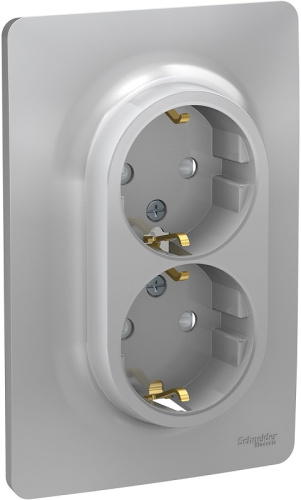 Розетка с заземлением Schneider Electric Unica New 1-м. 2 мод. шторки алюминий Schneider Electric — купить по цене от 1&nbsp;785 ₽ | ПрофБезопасность